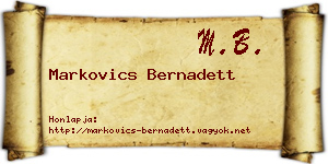 Markovics Bernadett névjegykártya